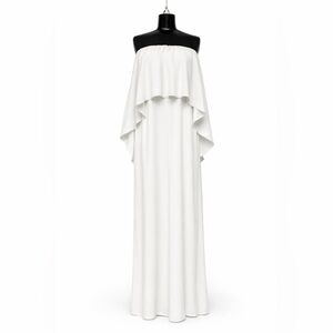 White Strapless Wide-Leg Jumpsuit – Size L